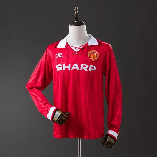 Camiseta de fútbol Manchester United 1992/94 LOCAL MANGA LARGA VERSION FAN